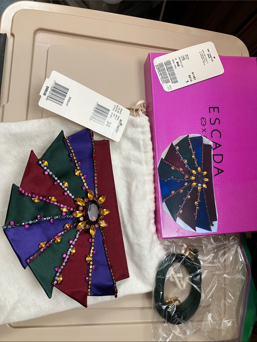 NWT Escada Exotics jewelled multicoloured evening Bag RARE